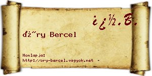 Őry Bercel névjegykártya
